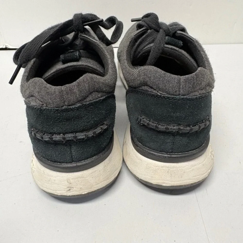 UGG Sneakers Womens 5.5 Charcoal‎ Black Knit Suede Lace Up Low Top 1118230